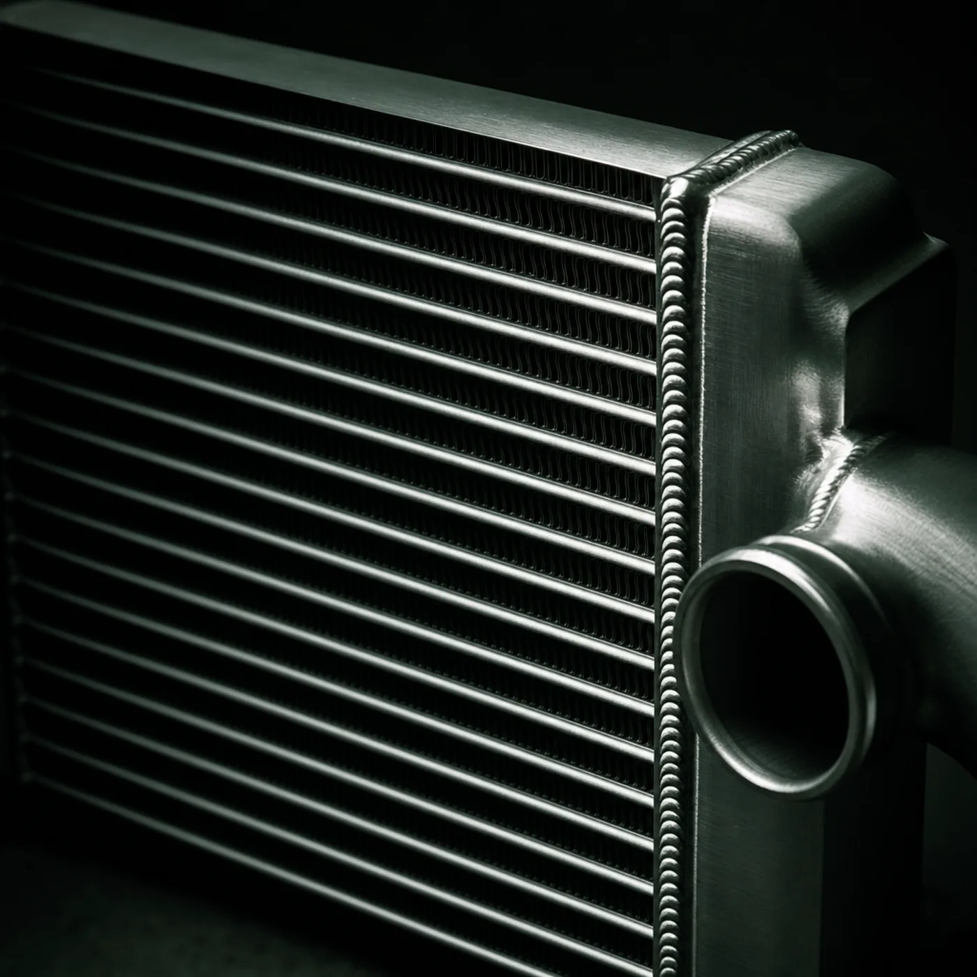 brushed aluminum intercooler surface
